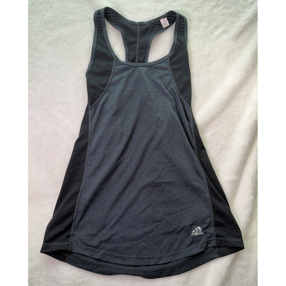 adidas Climalite Women's Racerback Breathable Tank Top Gray/Black Size M